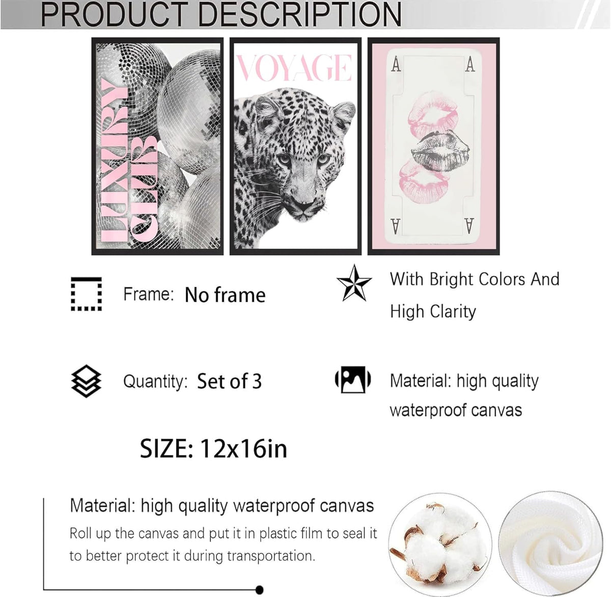 YZLYAD Y2K Pink Posters Wall Art,Trendy Leopard Wall Decor12x16in