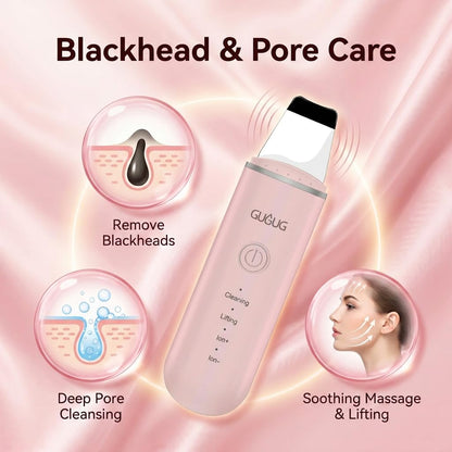 Skin Scrubber Face Spatula Blackhead Remover Tools,4 Modes,Pink