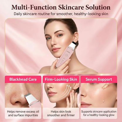 Skin Scrubber Face Spatula Blackhead Remover Tools,4 Modes,Pink