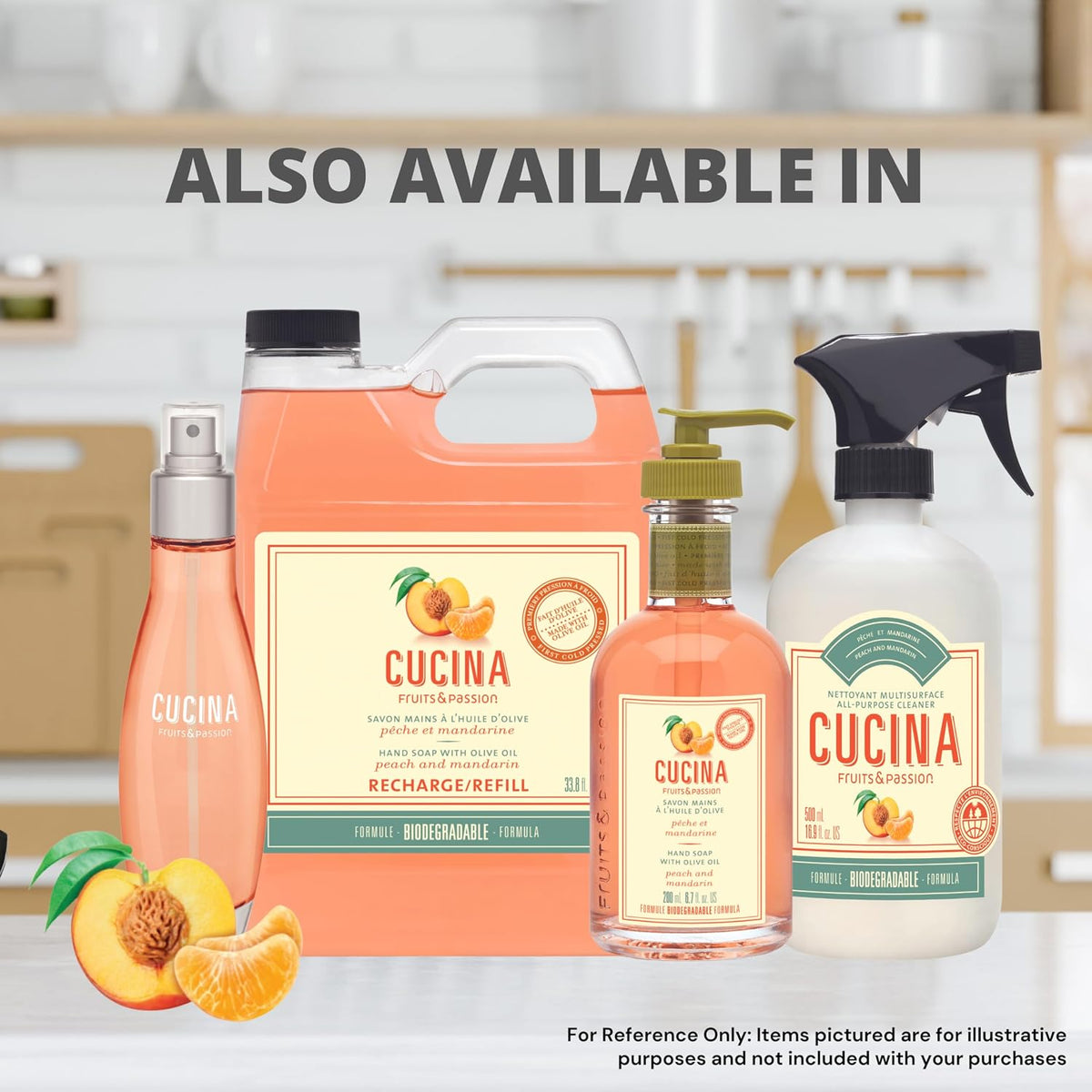 Peach and Mandarin Kitchen Mist Fragrance, 3.3 fl Ounces