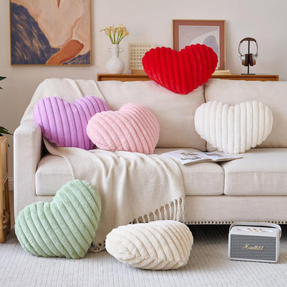 Heart Pillow, Heart Shaped Pillow with Soft Plush for Couch Bed, Decorative Throw Pillows for Bedroom Livingroom, Cozy Heart Pillows Home Decor Pillow Cushion (Pink, Large 19.6" x 15.7")