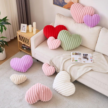 Heart Pillow, Heart Shaped Pillow with Soft Plush for Couch Bed, Decorative Throw Pillows for Bedroom Livingroom, Cozy Heart Pillows Home Decor Pillow Cushion (Pink, Large 19.6" x 15.7")