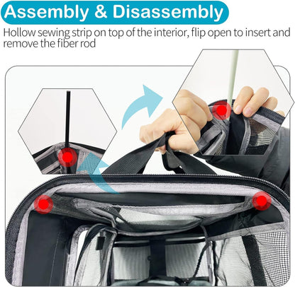 Wakytu TSA & Airline Approved Soft Pet Carrier for Cats/Dogs,17.7x11x8.3 | 3 entrances & 5 vents, waterproof rip-stop, anti-escape locks, padded strap,plane underseat,cat dog carrier