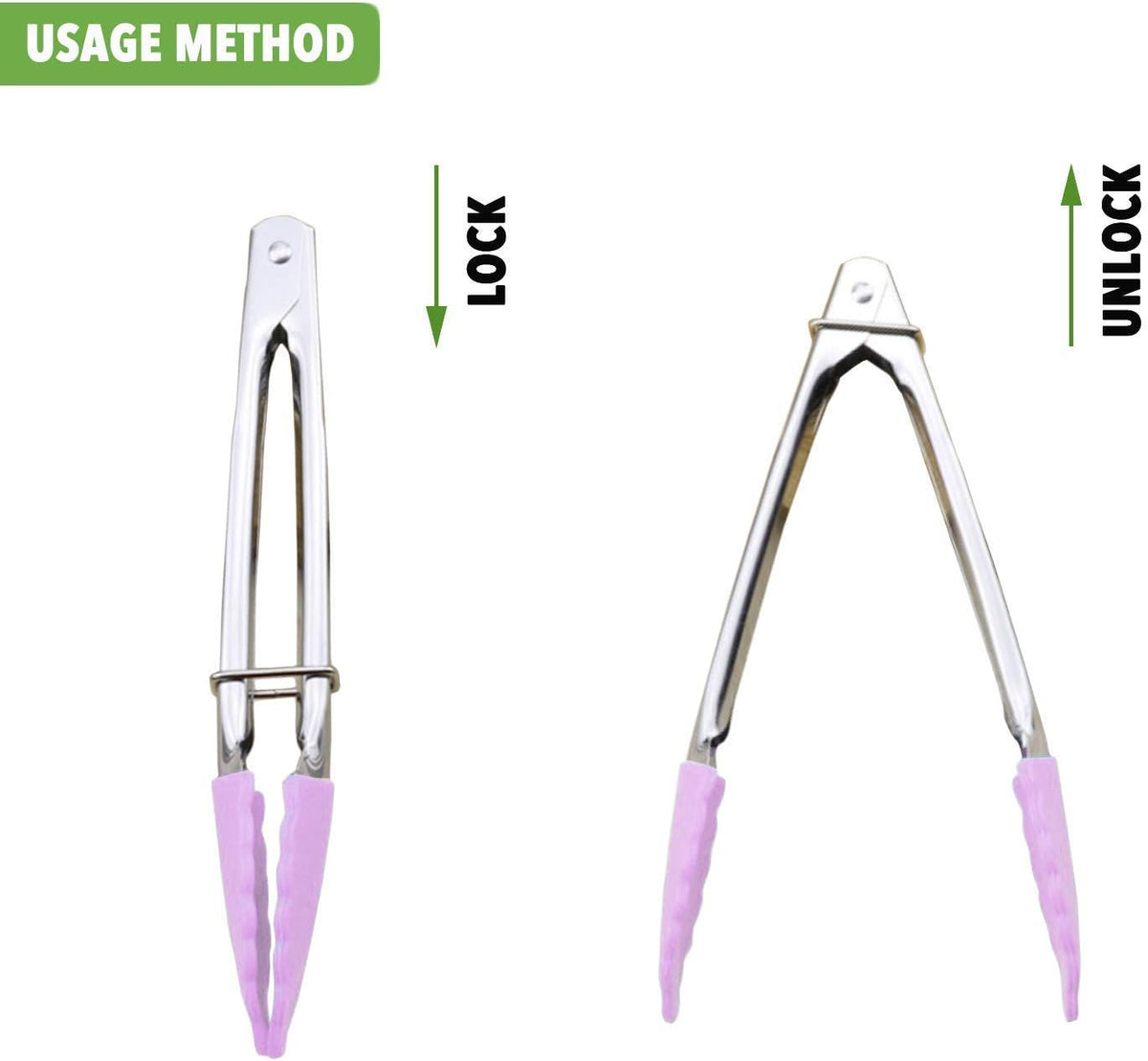 7-Inch Serving Tongs with Silicone Tips, Set of 3 (Pink)