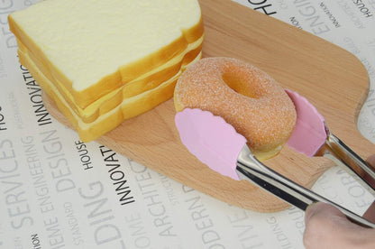 7-Inch Serving Tongs with Silicone Tips, Set of 3 (Pink)
