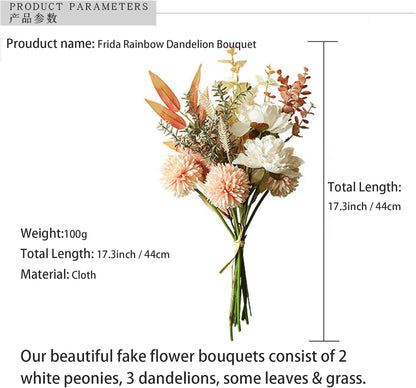 Artificial Silk Flowers for Home Decor and Wedding, Faux Flower Dining Table Centerpiece. Artificial Plants Peach Flower Arrangement. Silk Flowers for Decoration
