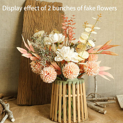 Artificial Silk Flowers for Home Decor and Wedding, Faux Flower Dining Table Centerpiece. Artificial Plants Peach Flower Arrangement. Silk Flowers for Decoration