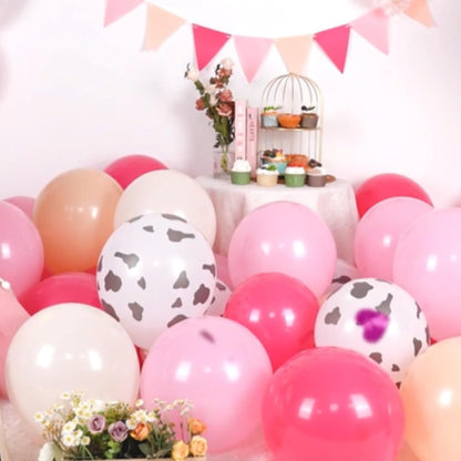 Pink Cow Balloons, 50 Pcs Hot Pink for Girls Cowgirl Baby Shower