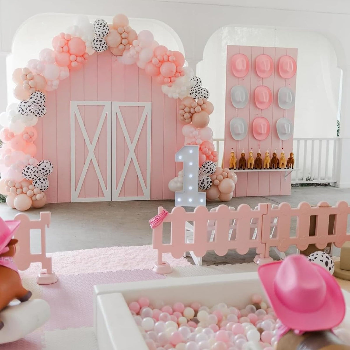 Pink Cow Balloons, 50 Pcs Hot Pink for Girls Cowgirl Baby Shower