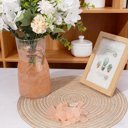 Tumbled Sea Glass for Crafts - 15 OZ Flat Frosted Seaglass Pieces for DIY Art Crafts, Vase Filler, Beach Weddings, Aquarium and Home Decor - Peach‌