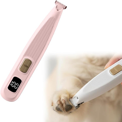 Rechargeable Pet Hair Trimmer Kit, 2026 New Low-Noise Dog Paw Trimmer with LED Light, Electric Dog Grooming Clippers Waterproof Pet Hair Shaver for Dogs and Cats for Paws Ears Face (Pink)