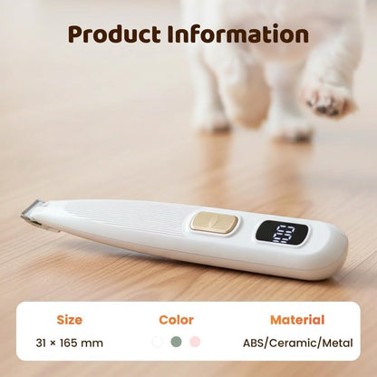 Rechargeable Pet Hair Trimmer Kit, 2026 New Low-Noise Dog Paw Trimmer with LED Light, Electric Dog Grooming Clippers Waterproof Pet Hair Shaver for Dogs and Cats for Paws Ears Face (Pink)