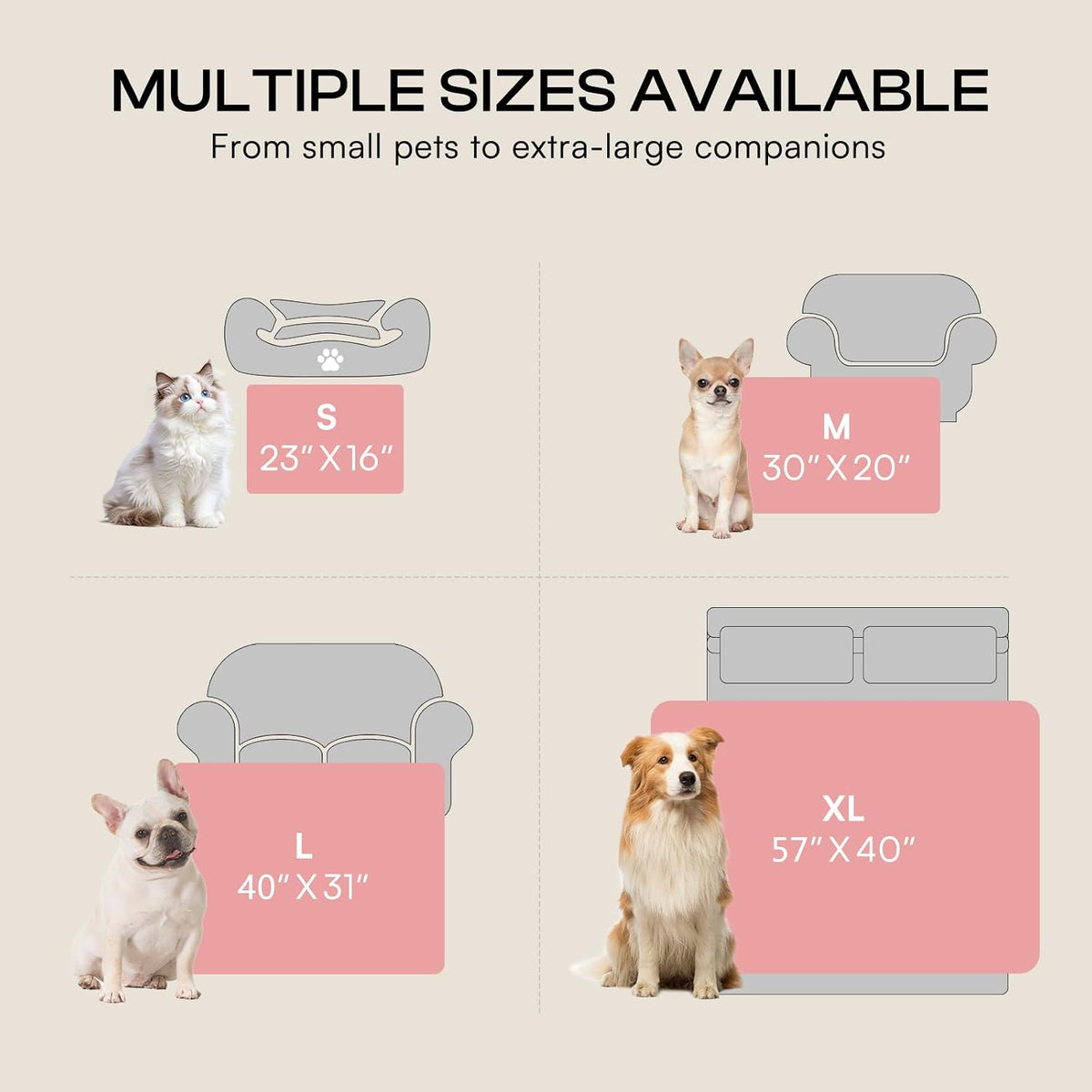 Fleece Dog Blanket, Cozy Washable Sofa Protector for Pets Puppy
