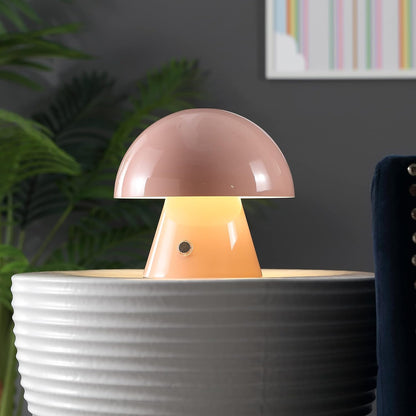Porcini Mushroom Table Lamp 7" Rechargeable LED, Pink