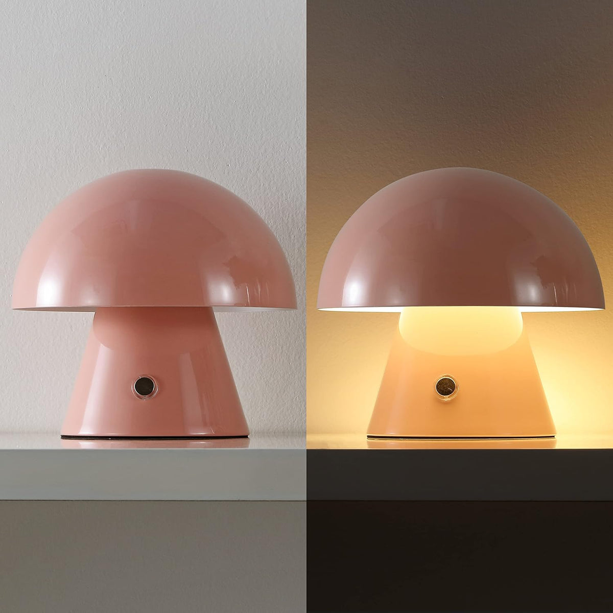 Porcini Mushroom Table Lamp 7" Rechargeable LED, Pink