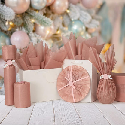 100 Sheets 20X14 Premium Metallic Rose Gold Tissue Gift Wrap Paper Bulk, Great for Gift Bag, Recyclable Gift Wrapping Accessory, Perfect for Small Gift Bags, Pinata, Wedding, Party, Cutout