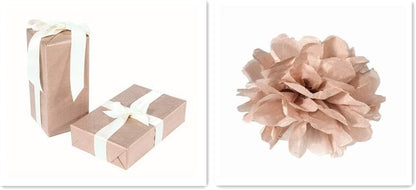 100 Sheets 20X14 Premium Metallic Rose Gold Tissue Gift Wrap Paper Bulk, Great for Gift Bag, Recyclable Gift Wrapping Accessory, Perfect for Small Gift Bags, Pinata, Wedding, Party, Cutout