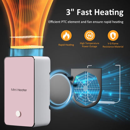 Portable Space Heater Mini Desk Heater Electric Fan Air Warmer
