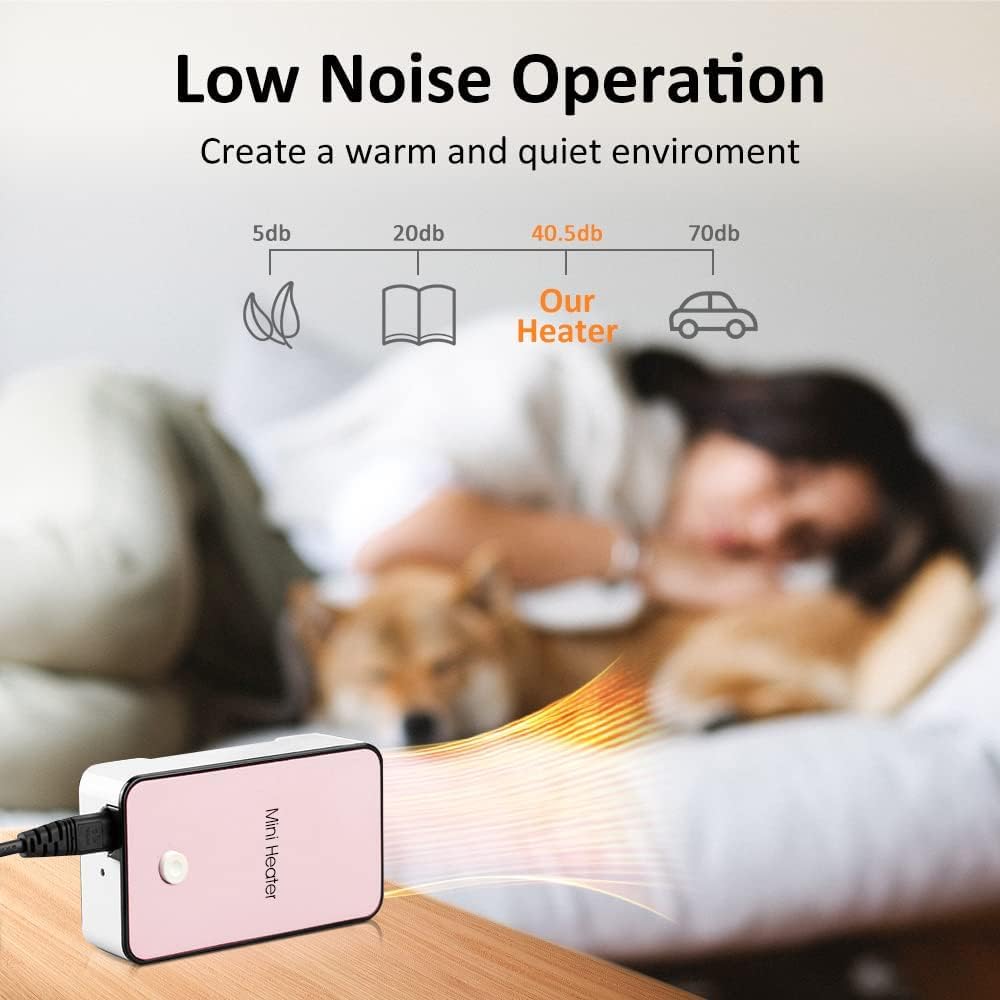 Portable Space Heater Mini Desk Heater Electric Fan Air Warmer