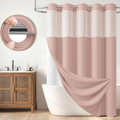 BTTN Blush Ringless Linen Textured with Snap in Liner, 72x75