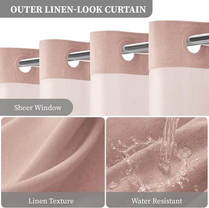 BTTN Blush Ringless Linen Textured with Snap in Liner, 72x75