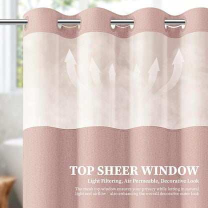 BTTN Blush Ringless Linen Textured with Snap in Liner, 72x75