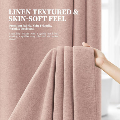 BTTN Blush Ringless Linen Textured with Snap in Liner, 72x75
