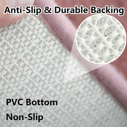 Bathroom Rugs Chenille 3-Piece Extra Soft and Absorbent Shag Bathroom Rugs, Machine Wash Mat, Strong PVC Non-Slip Underside, Plush Carpet Mats (Deep Pink)