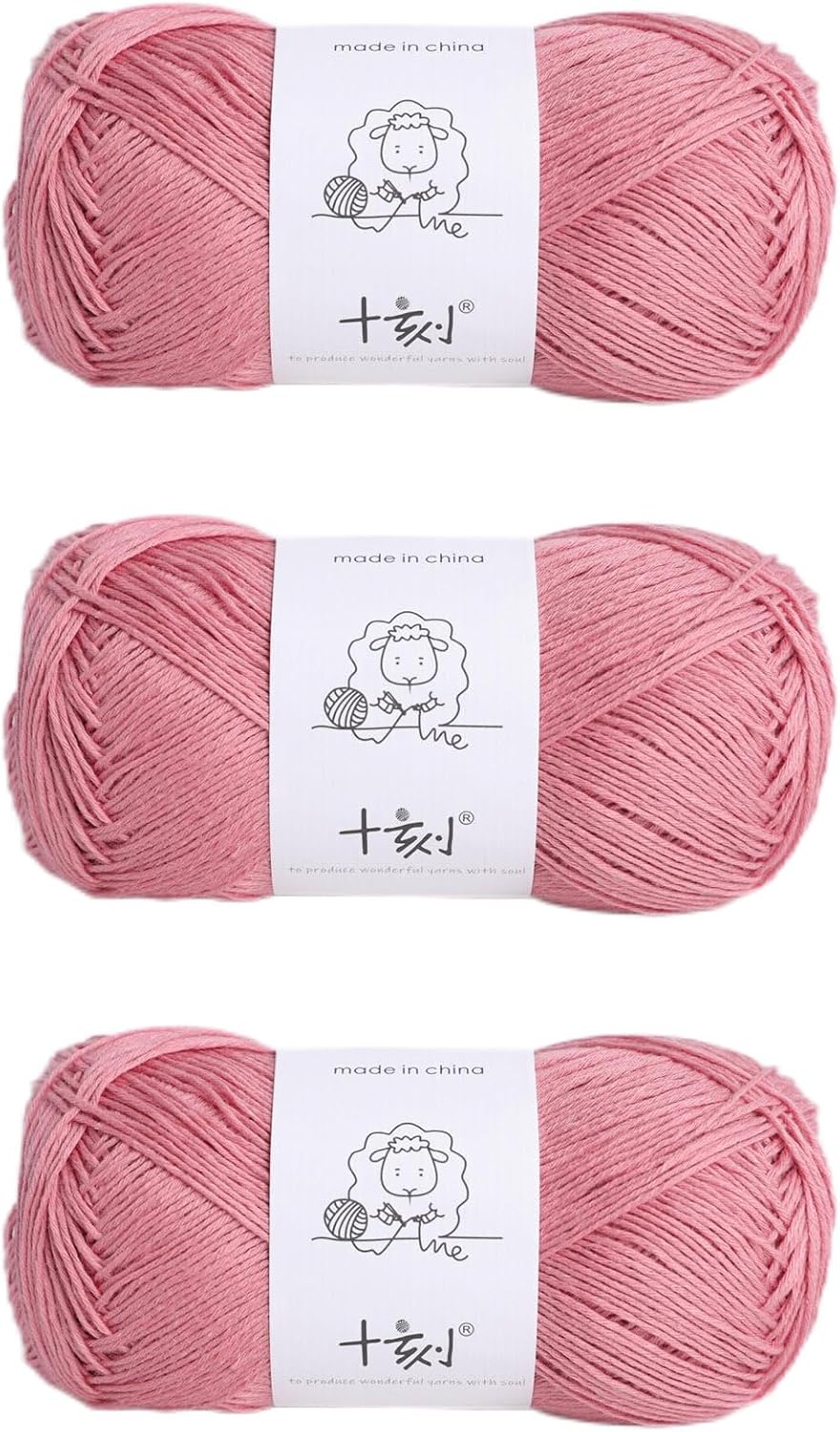 Linen rayon lyocell blend yarn, superfine fingering weight (1), 150g/5.29oz (3 strands, 50g/230yds per strand)- 12 Coral Pink