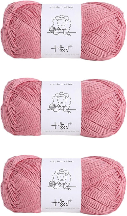 Linen rayon lyocell blend yarn, superfine fingering weight (1), 150g/5.29oz (3 strands, 50g/230yds per strand)- 12 Coral Pink