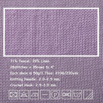 Linen rayon lyocell blend yarn, superfine fingering weight (1), 150g/5.29oz (3 strands, 50g/230yds per strand)- 12 Coral Pink