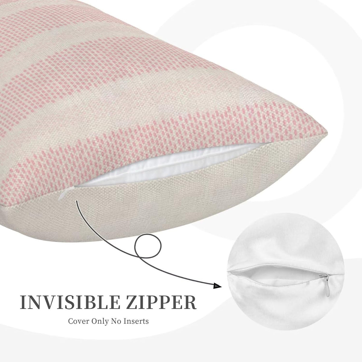 Pink Polka Dot Pillow Covers 12 x 20 Inch Set of 2 Boho Striped Decorative Outdoor Throw Pillow Covers Linen Modern Geometry Cushion Cases for Home Sofa Couch Living Room Decor