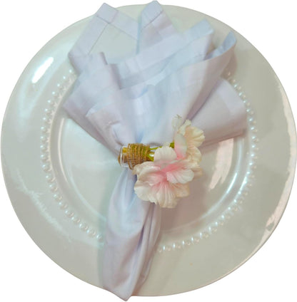 Charlo's Positive Messages in a Bottle Gratitude Good Vibes Funny Pink Cherry Blossom Flower Napkin Rings for Gifts, Birthday, Thanksgiving, Wedding Dinner Table Decor Kitchen