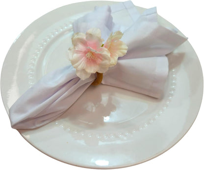 Charlo's Positive Messages in a Bottle Gratitude Good Vibes Funny Pink Cherry Blossom Flower Napkin Rings for Gifts, Birthday, Thanksgiving, Wedding Dinner Table Decor Kitchen