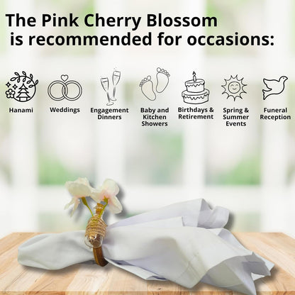 Charlo's Positive Messages in a Bottle Gratitude Good Vibes Funny Pink Cherry Blossom Flower Napkin Rings for Gifts, Birthday, Thanksgiving, Wedding Dinner Table Decor Kitchen