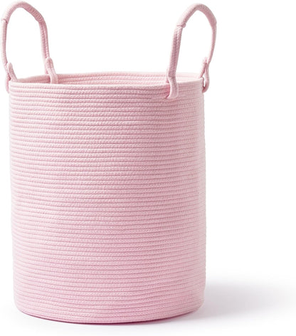 Laundry Hamper Basket, Woven Cotton Rope Blanket Basket, Nursery Storage