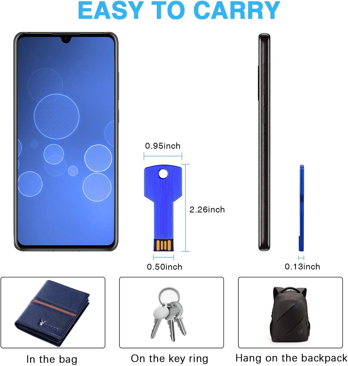 USB Thumb Drive 32GB Key Shaped USB 2.0 Flash Drive 5 Pack Metal Jump Drive