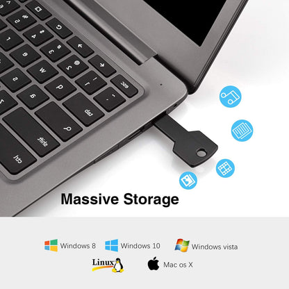 USB Thumb Drive 32GB Key Shaped USB 2.0 Flash Drive 5 Pack Metal Jump Drive