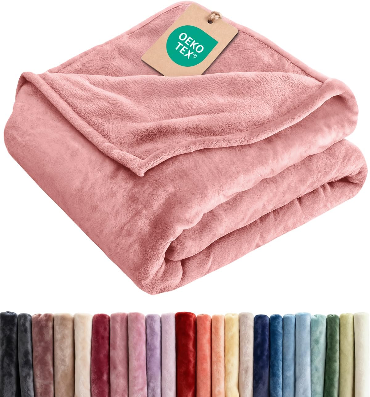 Ultra Soft Fleece Throw Blanket - College Dorm Room Essentials - Rose Pink
