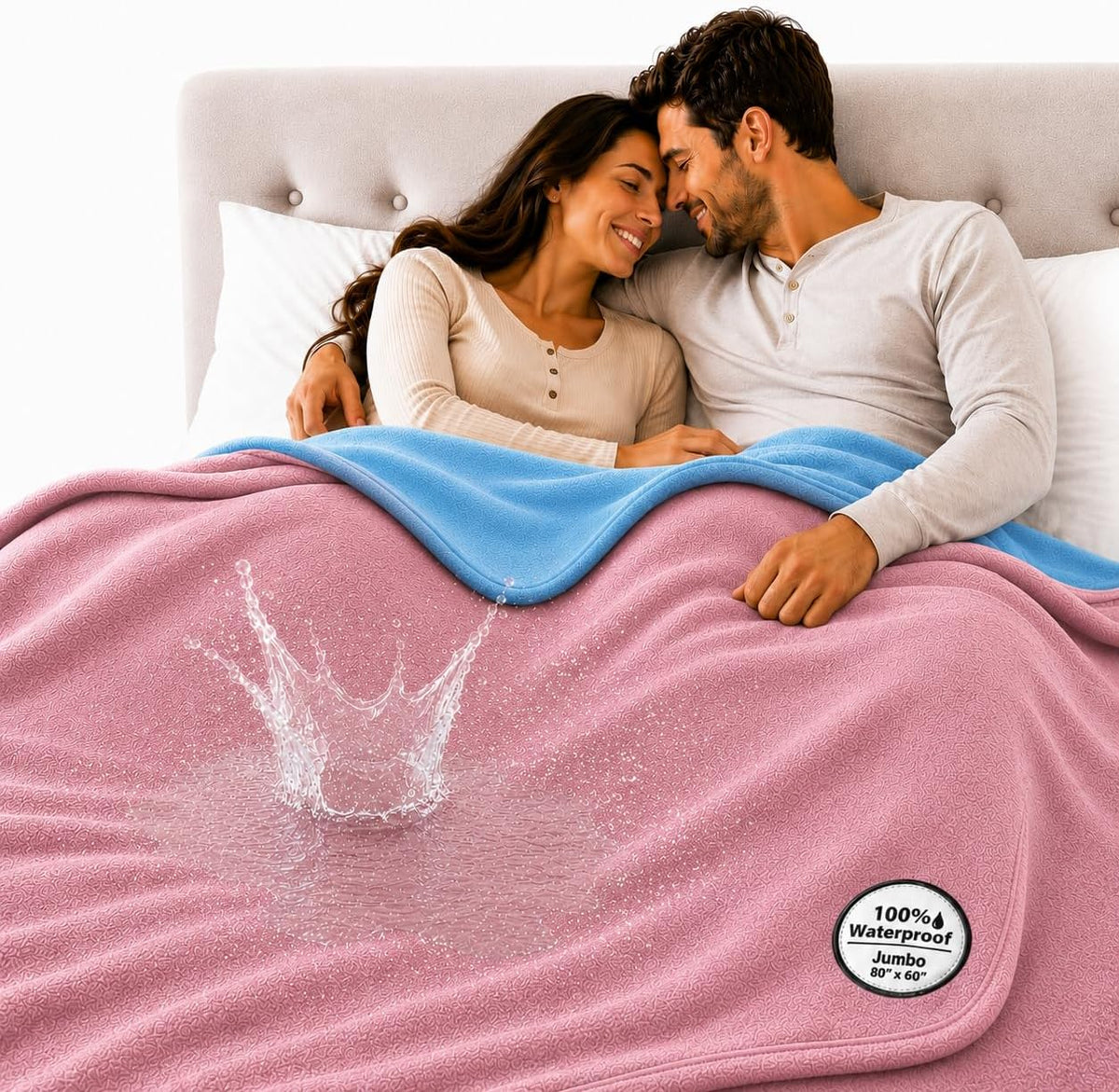 The Original Good-Time Pink/Blue Waterproof Blanket Jumbo 80x60