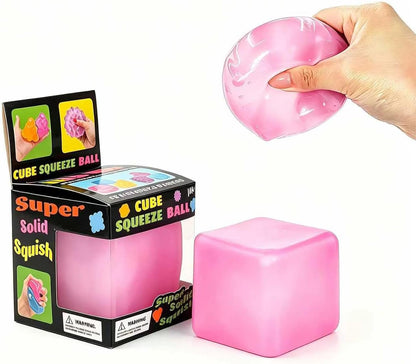 Premium Big Block Cube,Ice Cube Squishies Toys,Cube with boxGift-Ready(Pink