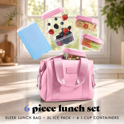 Remi Neoprene Lunch Bag for Women w/Ice Pack & Containers