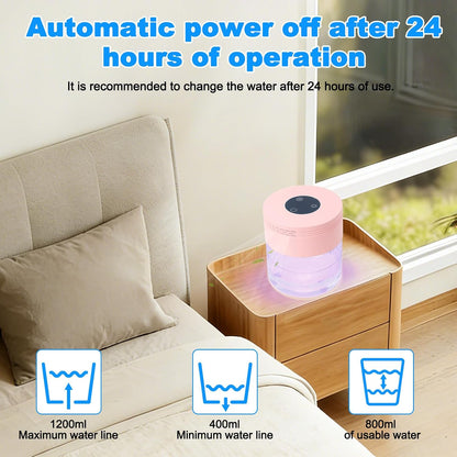 Water Air Purifiers for Home, Water Based Air Purifiers, Quiet 3-Speed Air Washer Aroma Diffuser, 8-Color Light Air Revitalizer, 24H Auto Shut-off Humidifier for Bedroom, Office, Living room, Pink
