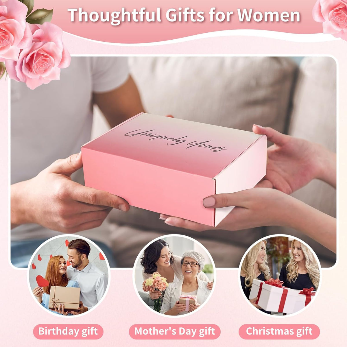 Birthday Gifts for Women, Pink Self-Care Spa Kit Gift, Relaxing Birthday & Thinking of You Care Package for Her, Mom, Wife, Girlfriend, Valentine’s Day Present for Her