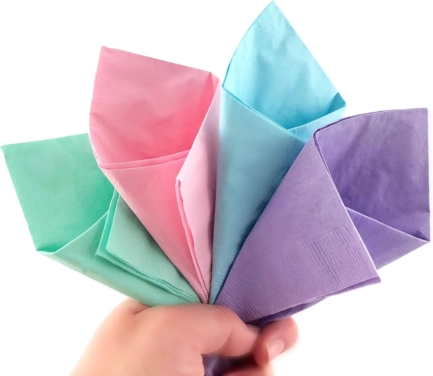 Pastel Napkins - 50 Ct Beverage Cocktail Paper Napkins Pink Mint Blue Lavender