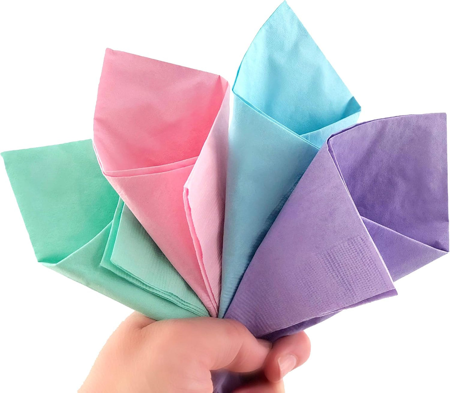 Pastel Napkins - 50 Ct Beverage Cocktail Paper Napkins Pink Mint Blue Lavender