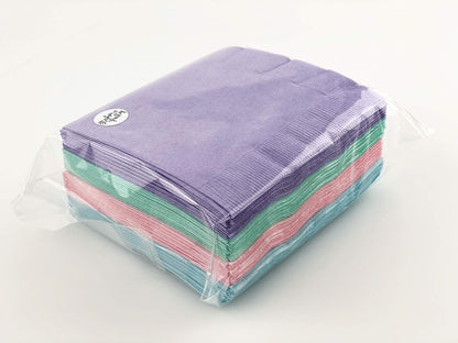Pastel Napkins - 50 Ct Beverage Cocktail Paper Napkins Pink Mint Blue Lavender
