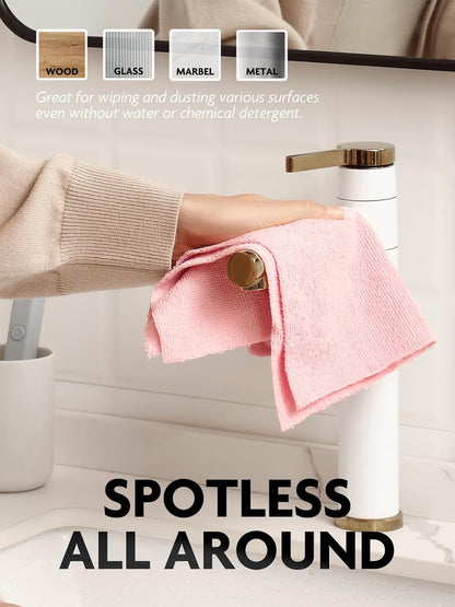 Microfiber Cleaning Cloth Roll- 30 Sheets, 12" x 12" (Pink)