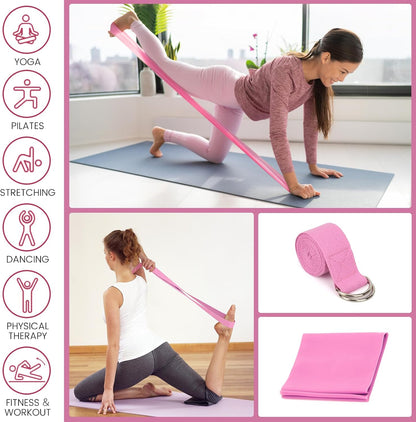 Foldable Non-Slip Yoga Mat and Blocks Set for Women, 9-Pcs Yoga Starter Kit