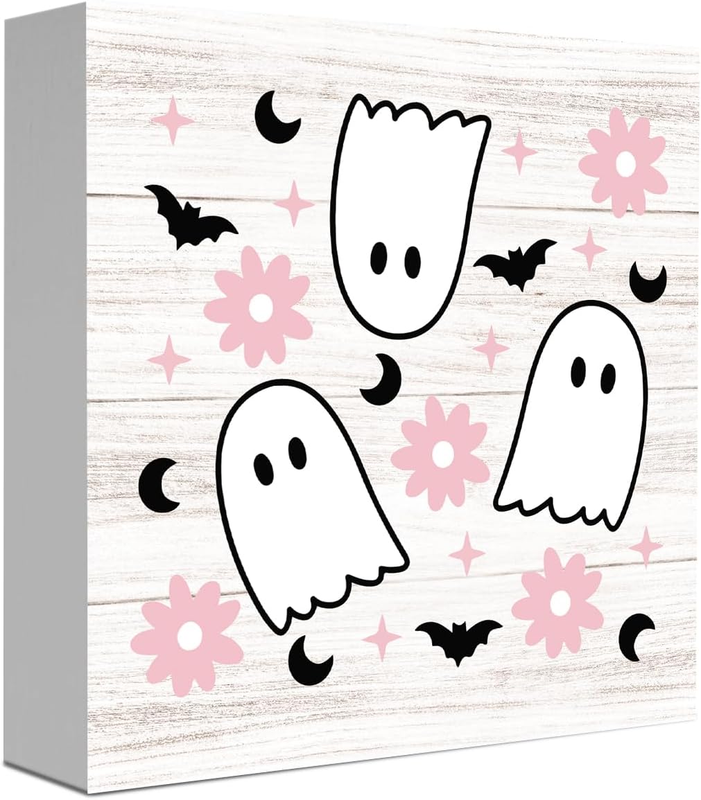 Halloween Ghost Sign Cute Halloween Decoration Indoor Home Office Decor